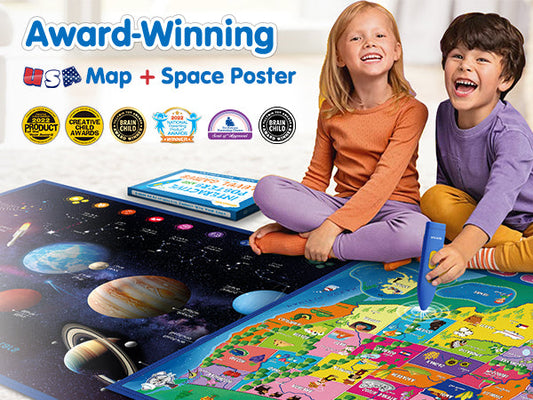 V2 Interactive Bilingual United States Map – Talking Learning Toy & Geography Games for Kids 3–12