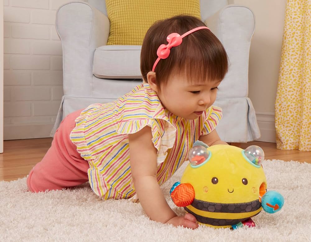 Hahaland Musical Crawling Bee Toy – Interactive Dancing & Bouncing Plush | Learning Baby Toy for 6–18 Months, Tummy Time Toy for 1–3 Year Old Boys & Girls