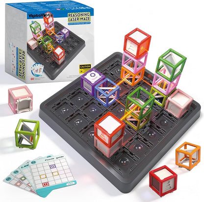 Laser Logic Puzzle Set – STEM Challenge Board Game for Ages 8–13