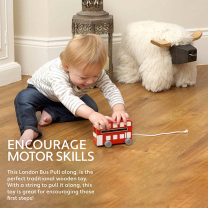 London Bus Wooden Pull Along